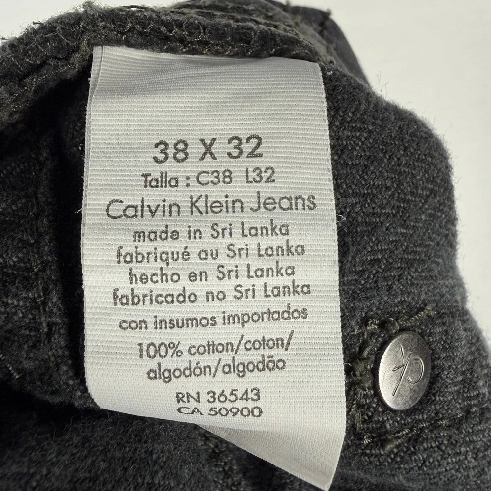Calvin Klein Jeans‎ Mens 38x32 Washed Black Straight Leg 100% Cotton Denim Pants